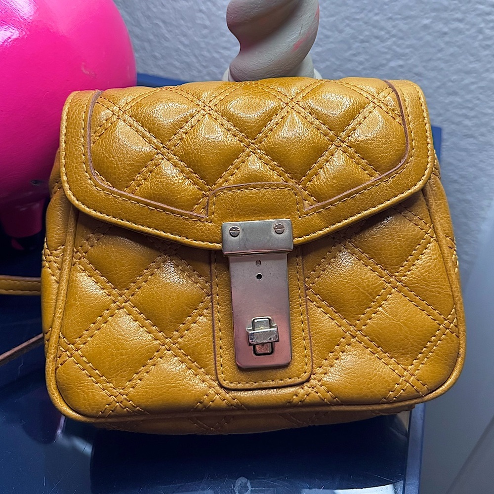 Banana Republic Quilted mustard Leather Crossbody